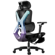AutoFull G5 Pro gaming chair in black with colorful frame and footstool