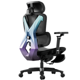 AutoFull G5 Pro gaming chair in black with colorful frame and footstool