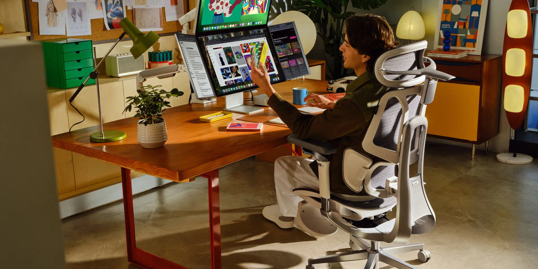 HBADA ergonomic chair at a creative workspace
