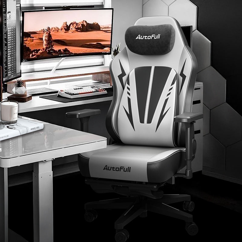 AutoFull C3 Pro Silver and Black in a gaming setup